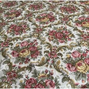 Waverly Fabrics ROSEMONT 4.5yd x 59 Cotton English Rose Garden Vtg Home Decor